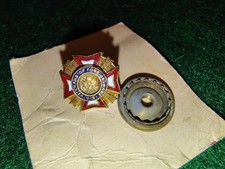 Vintage VFW Lapel Pin Screw Back 1940s WWII Era Veterans Foreign Wars Medal picture