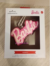 BARBIE Pink Blown Glass Hallmark Ornament NEW 🎀 picture