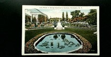 Vintage Lily Pond George Eastman Gardens Rochester NY Postcard 1930 picture