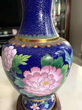 12” Antique Chinese Cloisonne Enameled Vase picture
