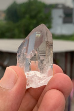36gm Lightning Struck LEMURIAN Quartz Water Clear Crystal Point Lightning Strike picture