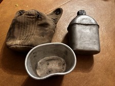 Complete World War II (WW2) US Military Canteen Set (Cup, Cover, Canteen) 1945 picture