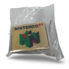 Vintage Nintendo 64 N64 Logo Gold Tone Lapel Pin New Sealed Retro Gaming 1990s picture