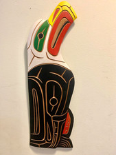 West Coast First Nations Art Cedar Plaque Neil Baker Bald Eagle #70869 picture