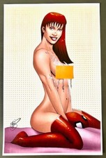 Signed G.W. Fisher Naughty Mary Jane Spider-Man Print 11X17 picture