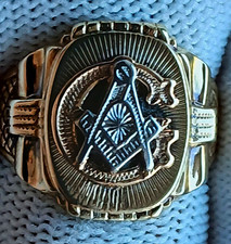 Vintage Blue Ridge Master Mason  Ring Square & Compass Freemasonry Symbol  picture