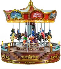 Christmas Carousel Decoration, 14inch Large Size, Carousel Go Round with Music a picture