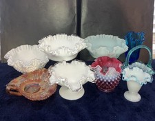 Vintage Fenton Glass Lot Of 9 Various Styles Sizes & Colors EUC picture