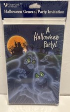 Vintage Paramount Halloween Party Invitations 8 Pack NOS Ghosts picture