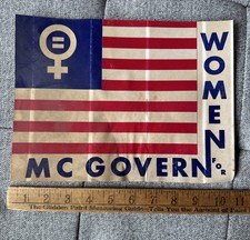 Vintage '70s 1972 unused Women For McGovern Political Feminist Large Sticker picture