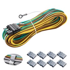 23ft Trailer Light Wiring Harness Kit 4 Pin Flat With 18 Gauge White Ground W... picture