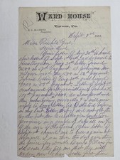 1881 antique WARD HOUSE tyrone pa FAIRBANKS Bros SCALES W S LYMAN LETTERHEAD picture