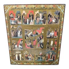 Orthodox Icon Twelve Great Feasts Resurrection Anastasis Russian Church Slavonic picture