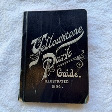 1894 Yellowstone Park Guide Illustrated Antique Book Foldout Map Rare picture
