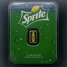 Sprite 1g Gold Bar 0.9999 999.9 Fine 1961 Cert #07039 Total 1g picture
