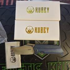 KUBEY HAMSTER KU402E Folding Pocketknife Blue-Jean Micarta Linerlock picture