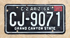 1965/1964 ARIZONA license plate — ORIGINAL — TERRIFIC vintage antique auto tag picture