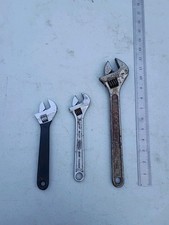 Three-piece Lot of Adjustable Wrenches Used picture
