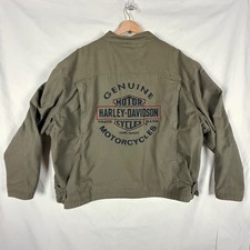 Harley-Davidson Men’s Military Style Jacket Olive Green Canvas Men's 2XL 3XL picture