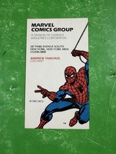 Vintage Andy Yanchus 1982 Marvel Comics Business Card Spider-man Marvel Colorist picture