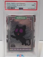 2025 TOPPS CHROME VEEFRIENDS #3 VERY LUCKY BLACK CAT PURPLE EYES PSA 9 picture