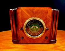 Old Wood Vintage Antique Restored Art Deco Radio W/Upgraded Chassis Bluetooth picture