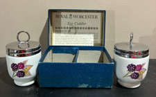 Royal Worcester Porcelain Egg Coddler Evesham Berries Set of 2 in Box picture