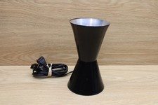 Vintage MCM Atomic Hourglass Accent Lamp Black Metal Double Cone Uplight 7.25