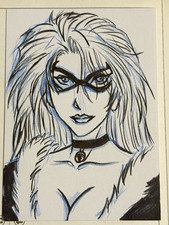 Nate Rosado Hand Drawn Original Marvel Black Cat Sketch Card 1/1 Signed 2026 picture