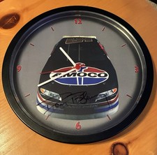 Amoco Oil Gasoline Station NASCAR Racing Clock Dave Blaney Autographed Original picture
