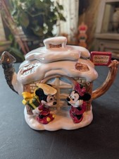 Vintage Disney Santa’s Workshop Mickey Minnie Chip Dale Christmas Teapot Taiwan picture