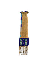 Plains Cheyenne Style Native American Crow Indian Beaded Tobacco Hide Pipe Bag picture