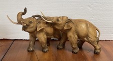 Vintage Guido Cacciapuoti Italy Mother & Calf Elephant Ceramic Sculpture 14