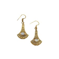 Anju Tanvi Earrings with Semiprecious Rainbow Moonstone for Women, Gold-Plated picture