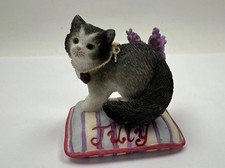 VTG 2000 Enesco Calico Kittens July Ruby Larkspur Cat Figurine Priscilla Hillman picture