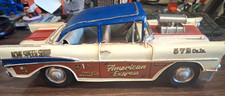 RUSTIC 1970's RETRO VINTAGE 1957 CHEVROLET BEL AIR GASSER STYLE METAL CAR, 1/18 picture