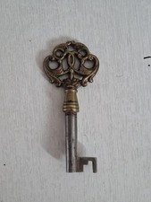 Ornate Antique Brass Decorative Furniture Skeleton Key 18th/19th Century picture