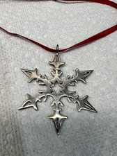 JH Breakell 925 Sterling Silver Snowflake Ornament 2008 Sailboat Design picture