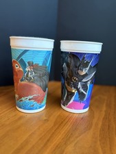 Vintage 1992 McDonald's Batman Returns Plastic Cups Lot of 2 Penguin Coke  picture