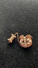 Vintage antique 14K yellow gold & seed pearl sorority badge pin picture