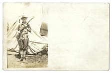 RPPC WWI Soldier Tent Rifle PA National Guard Co B 10th Reg Indiana Co PA Photo picture