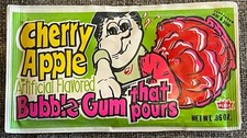 Vintage 1980’s FLEER CHERRY APPLE BUBBLE GUM THAT POURS Sealed New Old Stock picture