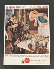 Coca-Cola 1959 Print Ad 10x13 Party Hostess Coke Bottles Mid Century picture