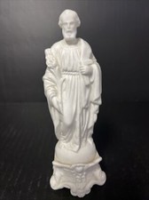 ANTIQUE MAUGER &AMP French Saint Joseph Statue 14 picture