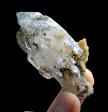 51gNatural Green Ghost Quarte Crystal & Purple Fluorite Mineral Specimens/China picture