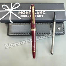 MONTBLANC Meisterstück Burgundy Red Rollerball Pen Gold Trim Luxury Rare picture