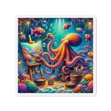 Die-Cut Fridge Magnet Underwater Scene Colorful Fish Octopus Art picture