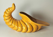 VTG MCM Atlantic Mold Ceramic Harvest Gold Cornucopia Centerpiece USA picture