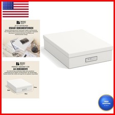 Bigso Box of Sweden Document Box for A4 Paper - White with Lid and Handle picture