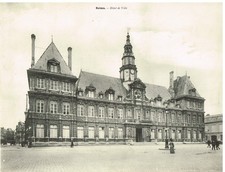 Monumental Map REIMS City Hall Circa 1900 Artistic Reims, Special Edition picture